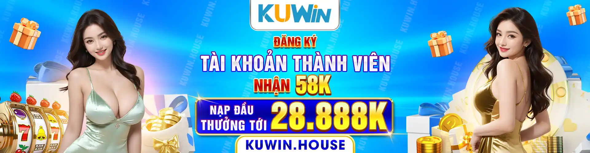 Tặng thưởng 58K khi đăng ký thành công tài khoản tại Kuwin